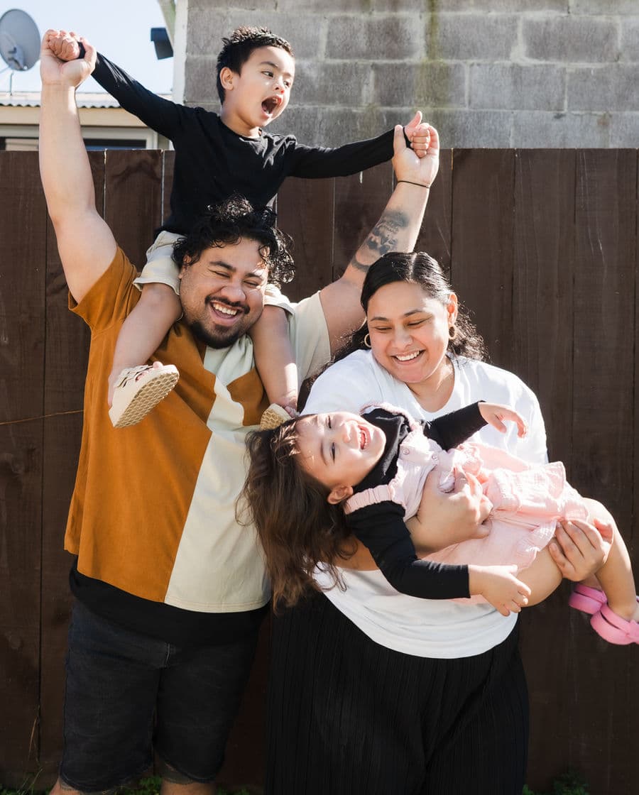 A family enjoying time together outdoors